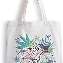Canvas Tote Bags for Women, College Bag for Girls, Tote Bag for Shopping, Travel & Beach Bags for Women - Pedaling - D No - 179-image-94