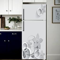 Bnezz - Self Adhesive Fridge Sticker Single/Double Door Full Size (160x60) Cm Fridge Stickers | Refrigerator Wall Stickers for Kitchen Decoration | Sticker for Fridge Door (SlateyFlower)-image-60