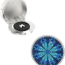 – Snap-on Shirt Button Cover Cufflinks Set for Men - Kaleidoscope Style-16