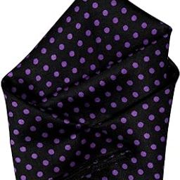 Men's Black Satin Pocket Square with Purple Polka Dots – Elegant Handkerchief for Formal, Wedding-33