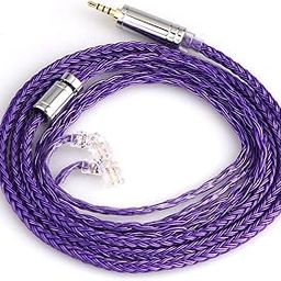 F FABOBJECTS® Zonie 16 Core Silver Plated Cable SPC Earphone Cable - Recessed 2pin 2.5mm, Zonie, Violet-80