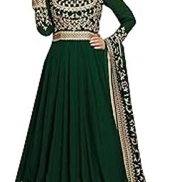 Women's Georgette Embroidery Salwar Suit Anarkali Kurta Pant Set with Dupatta-image-71