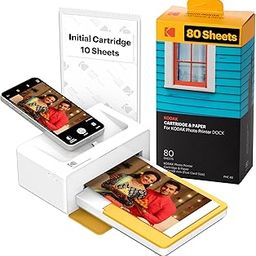 KODAK Dock Plus 4Pass Instant Photo Wireless Color LED Printers (4X6 Inches) + 90 Sheets Bundle, White-26