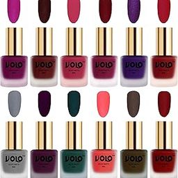 Volo Velvet Dull Matte Bold Colors Nail Polish Combo in Wholesale Rate(Magenta, Maroon, Passion Pink, Carrot Red, Metallic Dark Purple, Grey, Light Wine, Dark Green 96 ml) Pack of 12-image-66