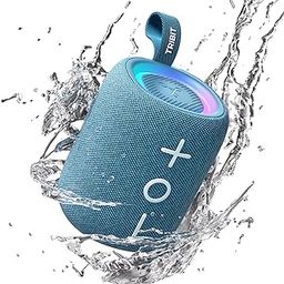 Tribit StormBox Mini+ Bluetooth Speaker 12W,360°Surround Sound,12H Playtime,BT 5.4,IPX7 Waterproof,LED Lights,Custom EQ,TWS Pairing,Type-C, AAC/SBC Support,Portable for Home/Outdoor/Travel Blue-16