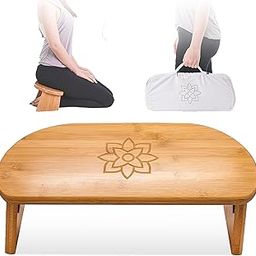 Mindful and Modern Folding Meditation Bench - Wooden Seiza Kneeling Stool for Zen Meditating Posture - Bonus Portable Travel Carry Bag - Ergonomic Bamboo Yoga Stool-image-6