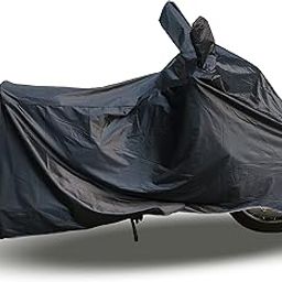 RiderShine Dust & Waterproof Bike Body Cover Compatible with Classic 350 with Double Mirror Pocket Black-16