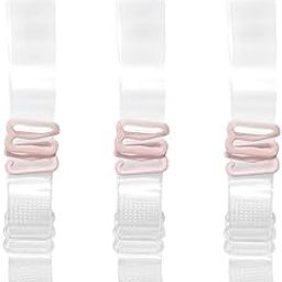 3 Pairs Bra Strap Replacement Elastic Adjustable Removable Transparent Clear Bra Straps, 10mm Width Band. (LZ-090)-image-47
