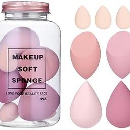 Makeup Sponge Set Beauty Blender with Egg Case, Soft Sponge For Liquid Foundation, Creams, and Powders Latex Free Wet and Dry Makeup (Multicolor 4 Big + 3 Mini -7 Pcs set)-25