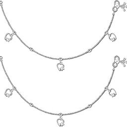 925 Sterling Silver BIS Hallmarked Modern Anklets for Women and Girls-42
