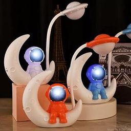 Pack Of Mini Space Astronaut Theme Led Lamp Study Light Night Desk Light Usb Charging 360 Degree Hose For Boys & Girl Table Lamp(Plastic, Multi)-image-99