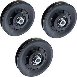 Gym Equipment Pulley Wheels, 10.16 cm Double Bearing, Black, Set of 3, for Multi-Training Bar-image-90