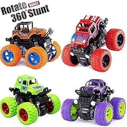 Supreme Deals Supreme 4Pc 4Wd Mini Monster Trucks Friction Powered Cars For Kids Big Rubber Tires Baby Boys Super Cars Blaze Truck Children Gift Toys(Set Of 4)-0