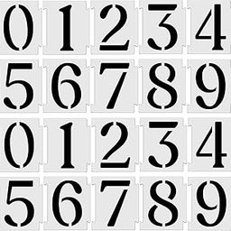 Haoser 10 Pcs Curb Stencil Kit 0-9 Address Number Stencils – Reusable 14 Mil Mylar Templates for Road, Wall, Wood, Mailbox Painting (3 Inch)-23