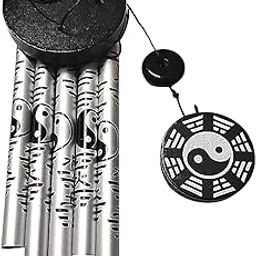 Feng Shui Om Vastu Five Pipe Wind Chime for Balcony Window and Om Wind Chime Silver Color Positive Energy-image-89