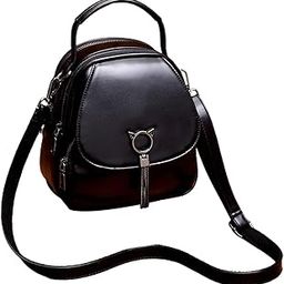 LOOM TREE Women Mini Backpack PU Leather Small Crossbody Bag for Travel Outdoor Summer Black-image-10