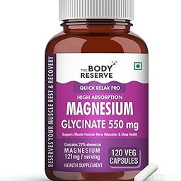 Magnesium Glycinate Supplement - 120 Vegetable Capsules, 550mg Per Serving, High Absorption Chelated Form - Supports Muscle & Nerve Health, Aids Relaxation for Men & Women-8