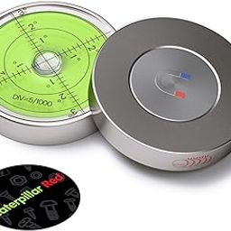 Caterpillar Red Magnetic Metal Large Spirit Bubble Level 60mm Diameter, (2 23/64 in), Surface Level - Metal Housing, Bulls Eye, Green/Silver-9