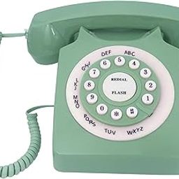 Retro Corded Landline Phone, TelPal Classic Vintage Old Fashion Telephone for Home & Office, Wired Home Phone Gift for Seniors (Green)-image-76