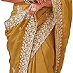 Women's Silk Embroidery Saree with Unstitched Blouse Piece (4599S105_Mustard Yellow)-image-11