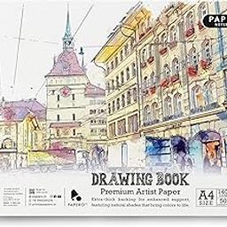PaperO A4 Sketch Book – 140 GSM, 100 Pages/50 Sheets, Metal Wire-O Bound – Perfect for Professional Artists, Architects, Kids, and Adults (21.0 x 29.7 cm)(Beautiful City)-19
