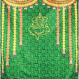 PRIYAKANT SAFAWALA Ganpati Decoration Background Ideas at Home, Festival, Wedding, and Special Ganesh Chaturthi Decoration Background (Size, Width 5 Feet and Hight 6 Feet, Ganpati)-image-82