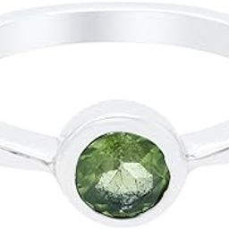Natural Green Peridot Bezel Setting Ring In 925 Sterling Silver, 925 Stamp Jewelry, Dainty Gift For Women and Girls-image-71