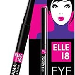 Elle 18 Eye Drama Kajal, Matte Finish, Super Black, Smudgeproof & Waterproof, 0.35 G-14