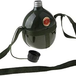LOOM TREE® Outdoor Army Green Canteen Water Bottle Camping Retro Aluminum Container W/Shoulder Strap | Collectible figurines | Decorative figurines | Ornamental figurines | Figurines for home décor-image-56