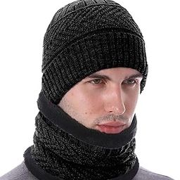 Advance Quality 2 Pieces Winter Beanie Cap Neck Scarf Set of 2 Warm Knitted Fur Lined for Men & Women-image-26