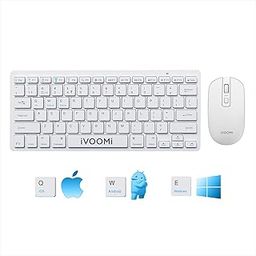 Zoox White Wireless Keyboard & Mouse Set, 2.4 ghz/Dual Bluetooth 5.0 and 1600DPI, BIS Approved, Multimedia Keys with Rupees Key, on/Off Switch, Win/Mac/Linux/Android - 1 Year Warranty-20