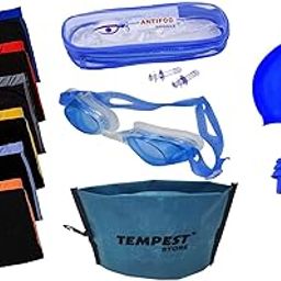 TEMPEST Men Swimming Kit with 1 Swimming Shorts | Costume | Trunk Swimming 1 Anti Fog Swimming Goggles 1 Silicone Swimming Cap 1 Nose Clip 2 Ear Plugs (34 Inch - 36 Inch) with Free KIT Bag-image-28