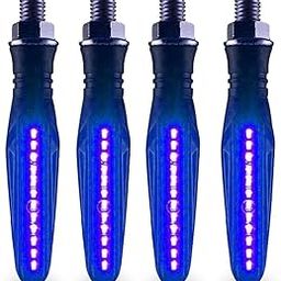 A4S AUTOMOTIVE & ACCESSORIES KTM Style Sleek Pencil Type Blue LED Indicators for (Universal) All Bike-image-68