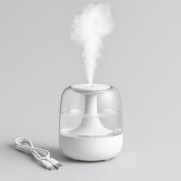 RYM USB Humidifier 650ml with LED Night Light | Cool Mist Air Diffuser with 2 Spray Modes | Type-C Rechargeable | Quiet Operation for Home, Office & Car-image-9