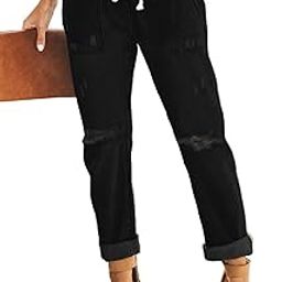 Women's Ripped Mid-Rise Denim Bermuda Shorts Frayed Raw Hem Stretch Jean Shorts-image-49