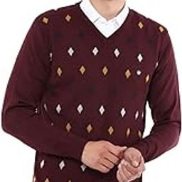 Men's Acrylic Blend Casual V-Neck Sweater-image-63