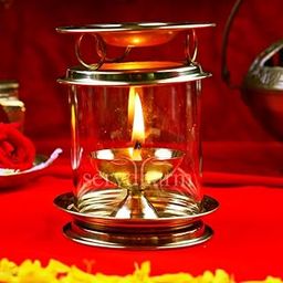 ServDharm Brass Diya Camphor Diffuser/Aroma Incence Burner/Kapoor Dani Brass Akhand Diya for Puja with Borosilicate Glass Cover || Multipurpose Essential Oil Camphor Burner (4 inches, 20 ml)-17