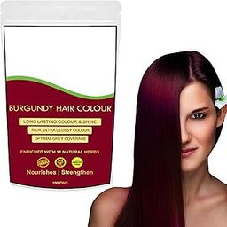 Hair Colour Burgundy - Natural Hair Colour Without Chemical, Ammonia Free & Damage Free Hair Color, Organic Hair Dye Without Chemicals, Organic Burgundy Henna Powder (100 Gram (Pack of-1))-image-89