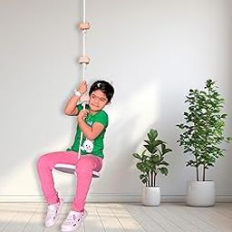 Homecute Wooden Climbing Rope Tree Swing with Platforms and Disc Swings Set, Outdoor Accessories for Kids, Trees House Tire Saucer Swing, Playground Swing Set.-image-9