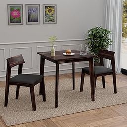 DRIFTINGWOOD Liana 2-Seater Sheesham Wood Dining Table Set – in Walnut Finish with Table & 2 Cushioned Chairs – Ideal for Small Kitchens & Compact Living Spaces – Assembly Required (Gray)-image-40