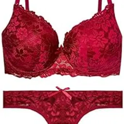 secret lives Women's Padded Wired Bra & Panty Set – Comfortable Support Lingerie Set-picture-23