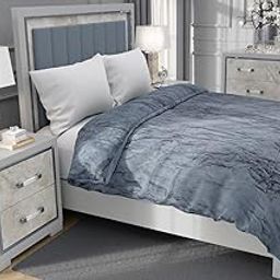 Laying Style™ Super Soft Warm Flannel Fur/Razai Cover/Blanket Cover/Dohar/Duvet Cover for Double Bed with Closing Zipper with Beautiful Printed Design (90x100) Inches (Gray)-image-24