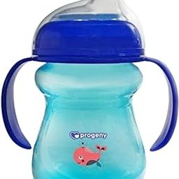 Progeny Silicone Classic Soft Spout Cup with Handles | 240ml | 6m+ | Anti-Spill | Soft Silicone Spout | BPA Free| Deep Blue-image-26