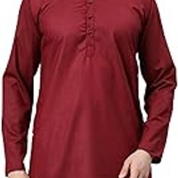 Men's Cotton Blend Straight Fit Straight Regular Solid Long Kurta-image-40