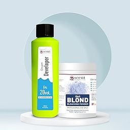 Scent Cosmetics Premium Blonder & Developer Kit (6%, 20Vol.), Hair Lightening, Hair Bleach, Golden Hair, Ammonia Free-image-14
