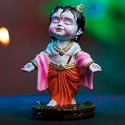 Joy Land BAL Krishna for CAR Dashboard Idol, Home Decor, Temple & Gifting - Size-3.5 INCH (Blue)-image-2