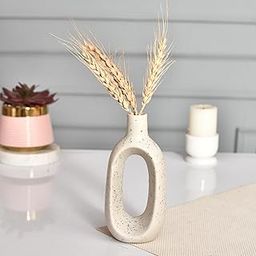 B S NATURAL Ceramic Vase, Flower Vase, Pampas Grass Vase, Vase for Money Plant Live Plants, Vase Home Decor Centrepiece Decor for Home, Office, or Gifts VASE ONLY NO Flowers-image-1