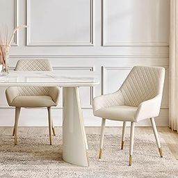 Home Centre Senorita Set of 2 Faux Leather Dining Chairs - Cream-image-8