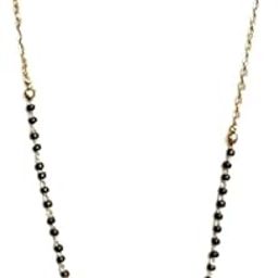 Brass Traditional Gold-Plated Mangal Sutra for Women with Black Beads & Designer Pendant Wedding & Daily Use-image-81