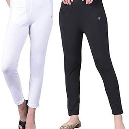 Women's Cotton Blend Regular Fit for Casual,Formal and Daily Use Kurti Pants with Front Mobile Pocket I Pack of 2-image-19
